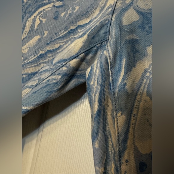 J. McLaughlin Lexi Jean Women’s 8 Blue White Marbled Swirl Skinny Excellent - Picture 4 of 7